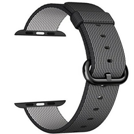 Curea iUni compatibila cu Apple Watch 1/2/3/4/5/6/7, 44mm, Nylon, Woven Strap, Electric Gray